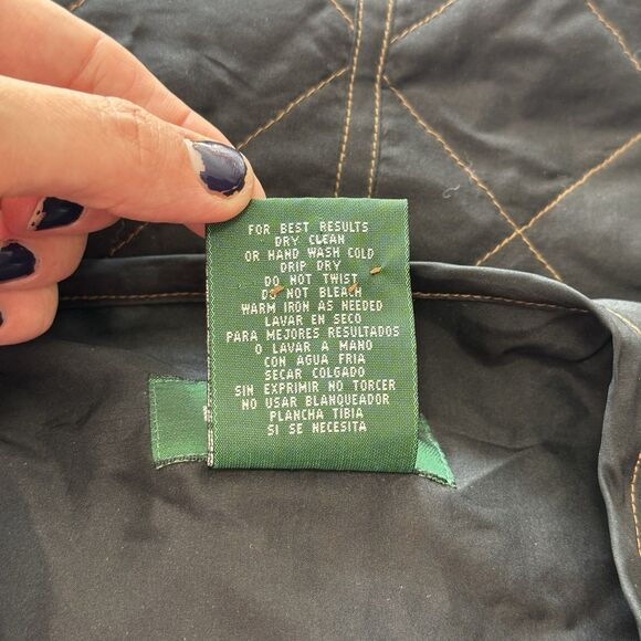 Vtg Hunt Club Silk Quilted Vest Womens Large Black Equestrian Barn Chore Preppy - Picture 15 of 15